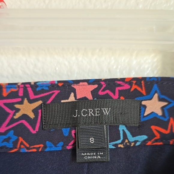 J. Crew Red and White Skater Skirt Knee-Length Tiered - Picture 2 of 7